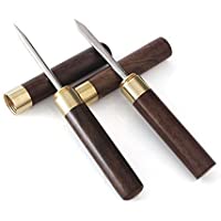 SONGER 2Pcs Blackwood Port¨til Acero Cuchillo de t¨¦ Puer + Juego de Agujas de t¨¦ Picking t¨¦ Herramientas (Blackwood)
